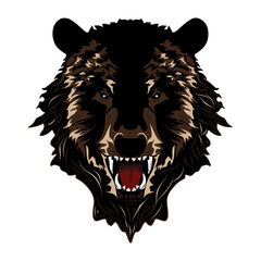 Vector of angry roaring grizzly bear head for you. Angry roaring grizzly bear head vector for you all design media