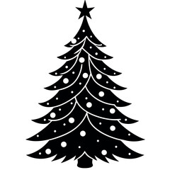 Silhouette of Christmas Trees and Gifts
