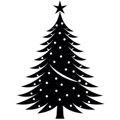 Obraz premium Silhouette of Christmas Trees and Gifts 