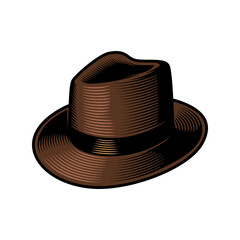 Detailed illustration of a classic hat. Vector eps 10