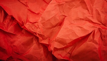 Fototapeta premium crumpled red paper texture background