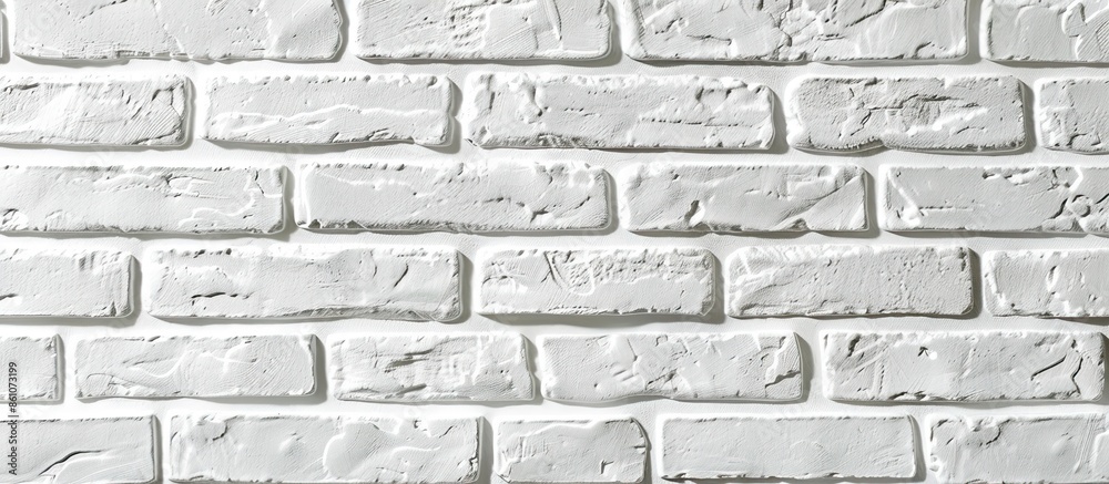Poster modern white brick wall texture for background. with copy space image. place for adding text or desi