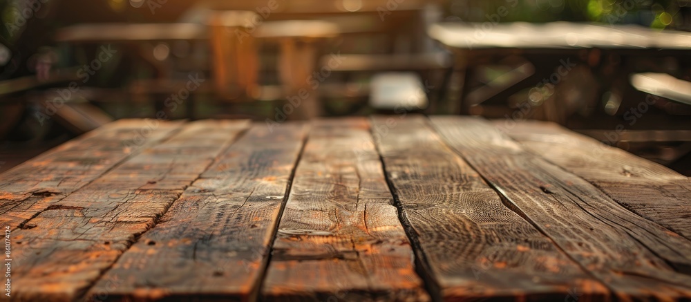 Poster wooden old table of free space and grill time. with copy space image. place for adding text or desig