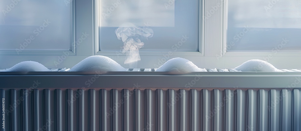 Aufkleber Decreasing radiator heat. Saving energy in winter. Concept of a tips list to have lower utility bills. with copy space image. Place for adding text or design