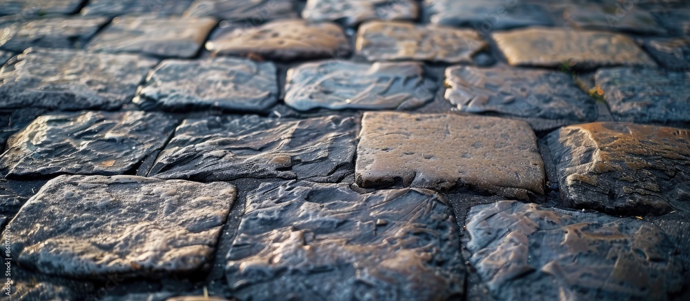 Poster Close up texture floor stone connection. with copy space image. Place for adding text or design