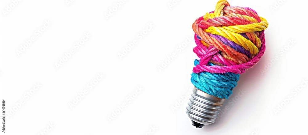 Poster creative diversity idea symbol and strong ideas concept as a creativity light bulb made of diverse r