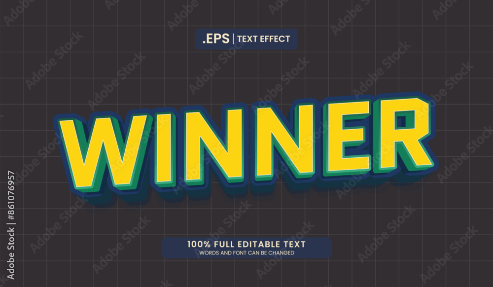 Canvas Prints design editable text effect, winner text effect