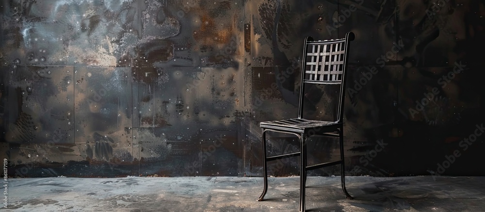 Poster cast iron domino chair. with copy space image. place for adding text or design