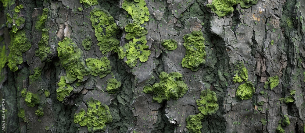 Leinwandbilder mossy tree bark high resolution texture. with copy space image. place for adding text or design