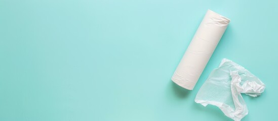 Tissue core isolated on the pastel background. Paper. with copy space image. Place for adding text or design