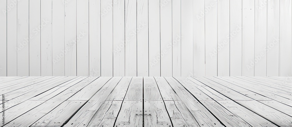 Aufkleber White wood table texture for background and wallpaper. with copy space image. Place for adding text or design