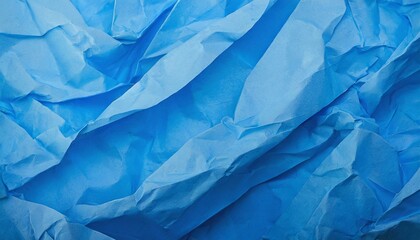 Fototapeta premium crumpled blue paper texture background