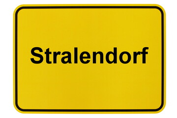 Illustration eines Ortsschildes der Gemeinde Stralendorf in Mecklenburg-Vorpommern