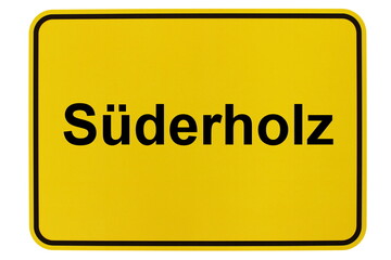 Illustration eines Ortsschildes der Gemeinde Süderholz in Mecklenburg-Vorpommern