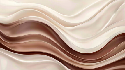 abstract simple background with chocolate and wave lines in light beige tones, business and technology backdrop illustration