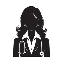 Female doctor silhouette vector illustration