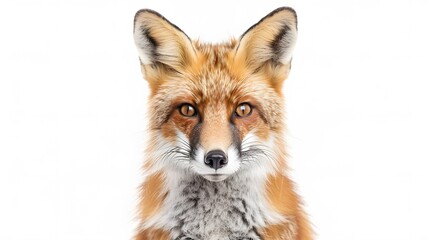 Fototapeta premium Red fox (4 years) - Vulpes vulpes in front of a white background. 