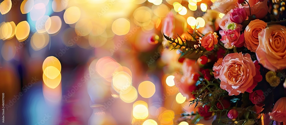 Poster close up of event decorations. with copy space image. Place for adding text or design