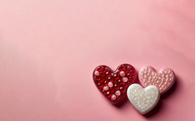 Fototapeta premium Colorful heart shaped candies and sweets, Candies gift for valentine's day