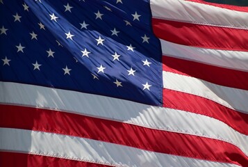 American flag background. American flag waving in the wind. Independence Day.