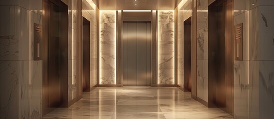 Obraz premium Hotel lobby interior- elevator room. with copy space image. Place for adding text or design