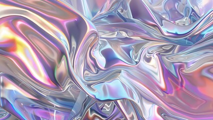 closeup wallpaper of a silver iridescent shiny fabric with metalic glow