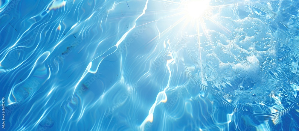 Leinwandbilder ripple water in swimming pool with sun reflection. copy space image. place for adding text or design