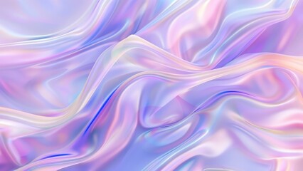 abstract 3D wallpaper of violet flowing metalic waves and shapes