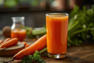 Fototapeta premium Carrot Juice with Fresh Ingredients