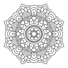 simple and beautiful mandala design for coloring book, mandala art for henna and tattoo design