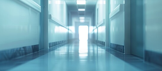 abstract blur in the corridor of the hospital background. Copy space image. Place for adding text or design