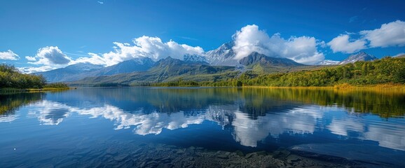 Alaska Lake With Cloud Reflection, Capturing The Serene And Pristine Beauty Of Nature