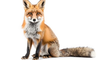 Obraz premium Red fox (4 years) - Vulpes vulpes in front of a white background. 