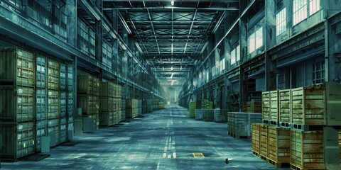 Fototapeta premium Industrial Warehouse. Business logistics concept