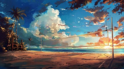 Dynamic Volleyball Action. Competitive sports concept