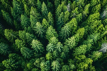 Fototapeta premium Aerial view of forest, showcasing�ecosystem health.