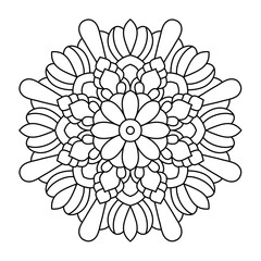 simple and beautiful mandala design for coloring book, mandala art for henna and tattoo design