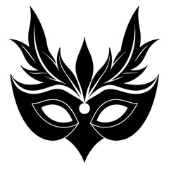 masquerade mask silhouette vector on white background