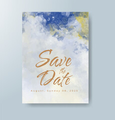 Wedding invitation with abstract watercolor background