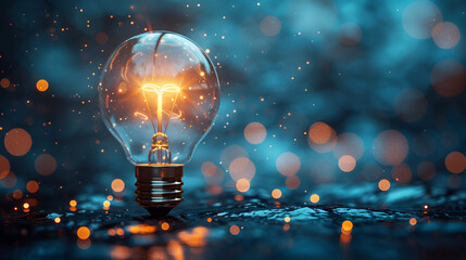 light bulb symbolizing creative problemsolving and ideation in business with a focus on design visualization. Concept Creative Problem Solving, Ideation Techniques, Design Visualizat