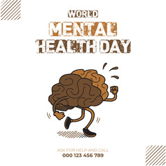 Vector health banner of world mental health day