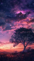 Fototapeta premium Tranquil Twilight. Serene and colorful sky at sunset