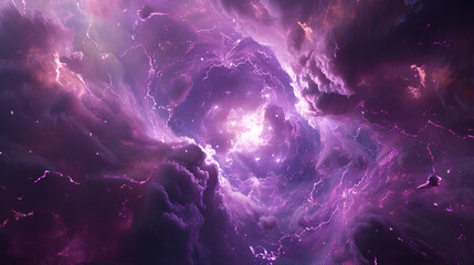 fog abstract explosion of cosmos power cosmic purple nebula lightning .Blast fusion field purple plasma physics glowing flames tunnel quantum time fractal mechanic energy ball galactic