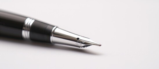 Smart pen barrel capable of displaying the time on a white background. Copy space image. Place for adding text and design