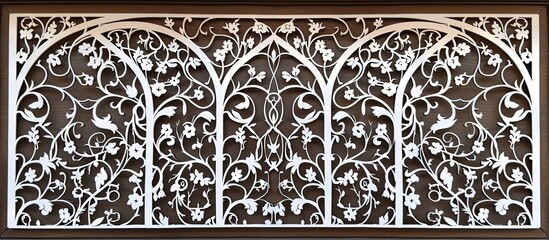 Laser cutting design for temple, Mandir Jali, Partition. Copy space image. Place for adding text and design