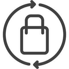 Recycle bag outline icon on transparency background