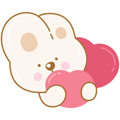 Cute rabbit with hearts 