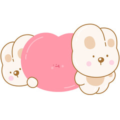 Cute rabbit with hearts 