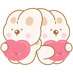 Cute rabbit with hearts 
