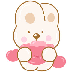 Cute rabbit with hearts 